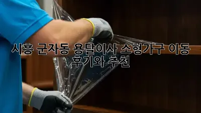 시흥 군자동 용달이사, 소형가구 이동 후기와 추천